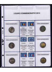 2014 Master Phil 3 fogli + tasche per 2 euro commemorativi